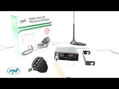 PNI Radio CB HP 8000L Escort med justerbar ASQ, 12 V, 4 W, lås och tändare kontakt SW