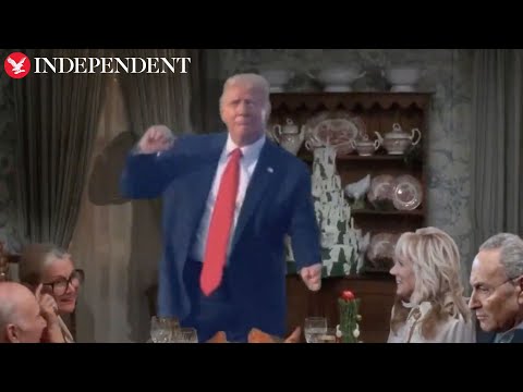 Trump jumps out of Biden's Thanksgiving turkey in spoof National Lampoon's Christmas Vacation clip