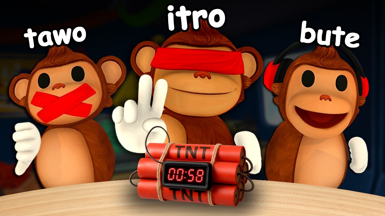 3 MACACO deficientes desarmando UMA BOMBA