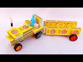 How To Make Tractor With Trolley At Home Matchbox Diy AKCreation P8x