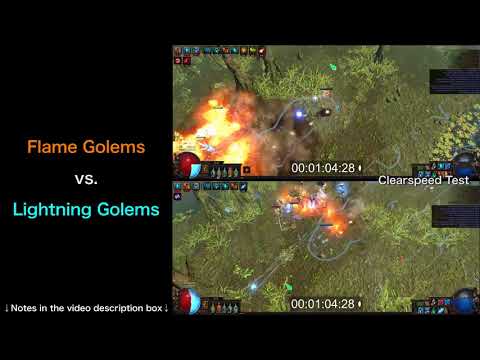 [Clearspeed] Flame Golems vs. Lightning Golems ♫ T13 Shaped Tropical Island (POE 3.2)