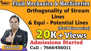 Orthogonality of Stream Lines & Equi - Potential Lines  | Fluid Kinematics | FMM #engineering #2025