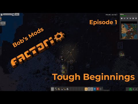 Let's Play Factorio w/ Bob's Mods - Episode 1 - Tough Beginnings