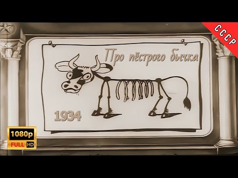 1934 Про пёстрого бычка | Full HD | ЛЕНКИНОХРОНИКА | Реставрация МУЛЬТфильма