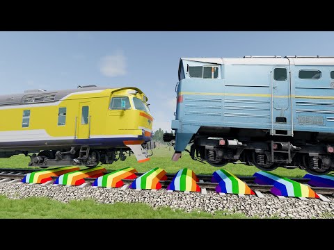 Trains Vs Speed Bumps #62 - Beamng.Drive