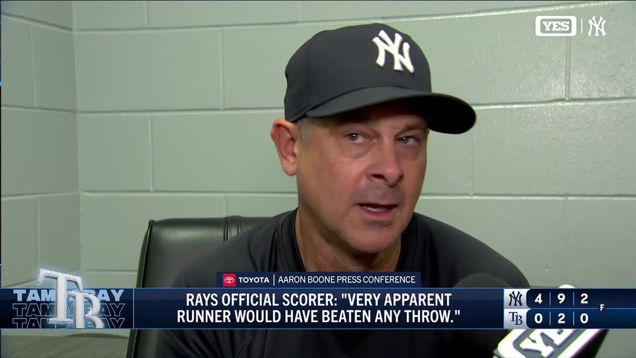 Aaron Boone on official scorer's decision