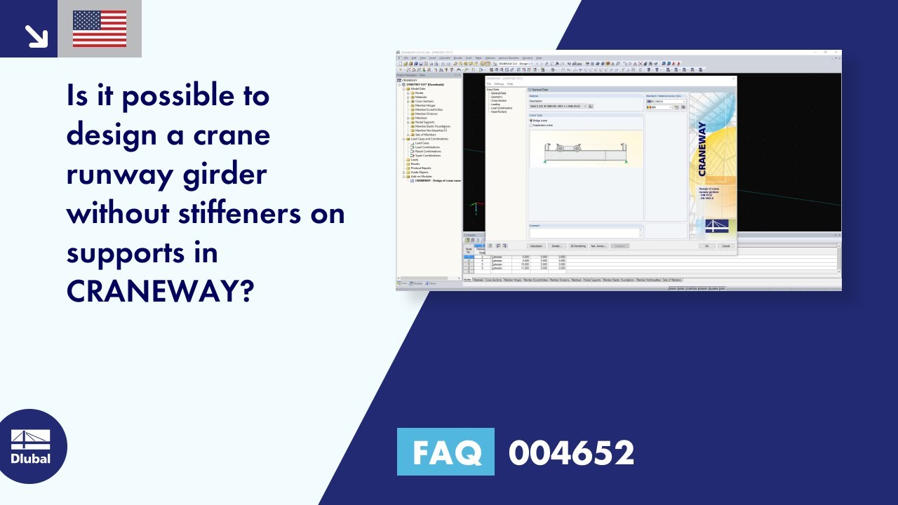 [EN] FAQ 004652 | Is it possible to design a crane runway girder without stiffeners on supports in CRANEWAY?