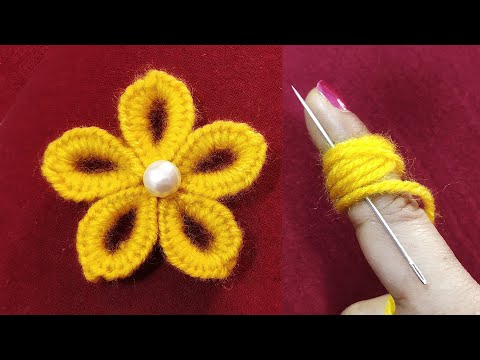 Amazing Trick using Finger - Super Easy Woolen Flower Making Idea