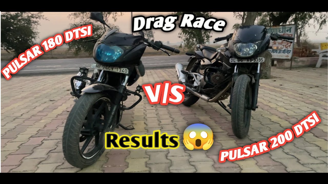 Bajaj Pulsar 180 Dtsi V/S Pulsar 200 Dtsi Compression And Drag Race And  Ride Comforts And Details