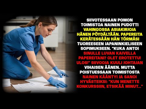Siivooja pudotti paperit pomon pöydältä. Kerätessään niitä hän näki jotain uskomatonta...