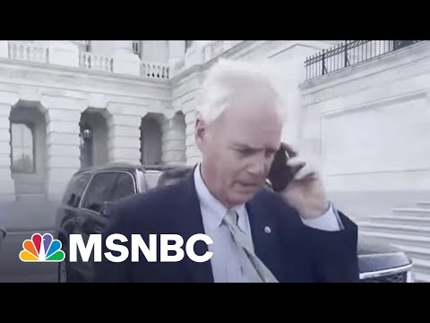 Ron Johnson Attempted To Dodge Reporters Asking Him About Giving Fake Electors To Mike Pence Then Someone Noticed He Was Faking A Phone Call