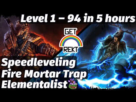 [HC] Grim Dawn Speedleveling - Elementalist, fire Mortar Traps - Level 1 to 94 in 5 hours