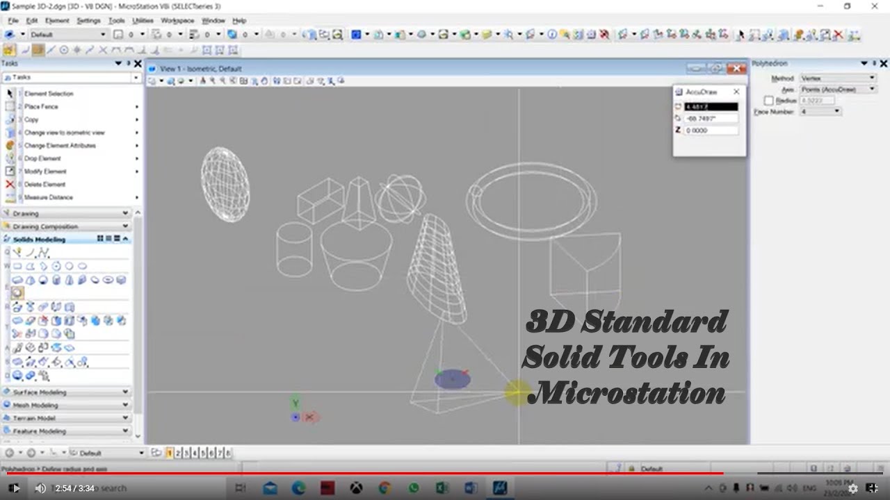 3D Standard Solid Tools In Microstation