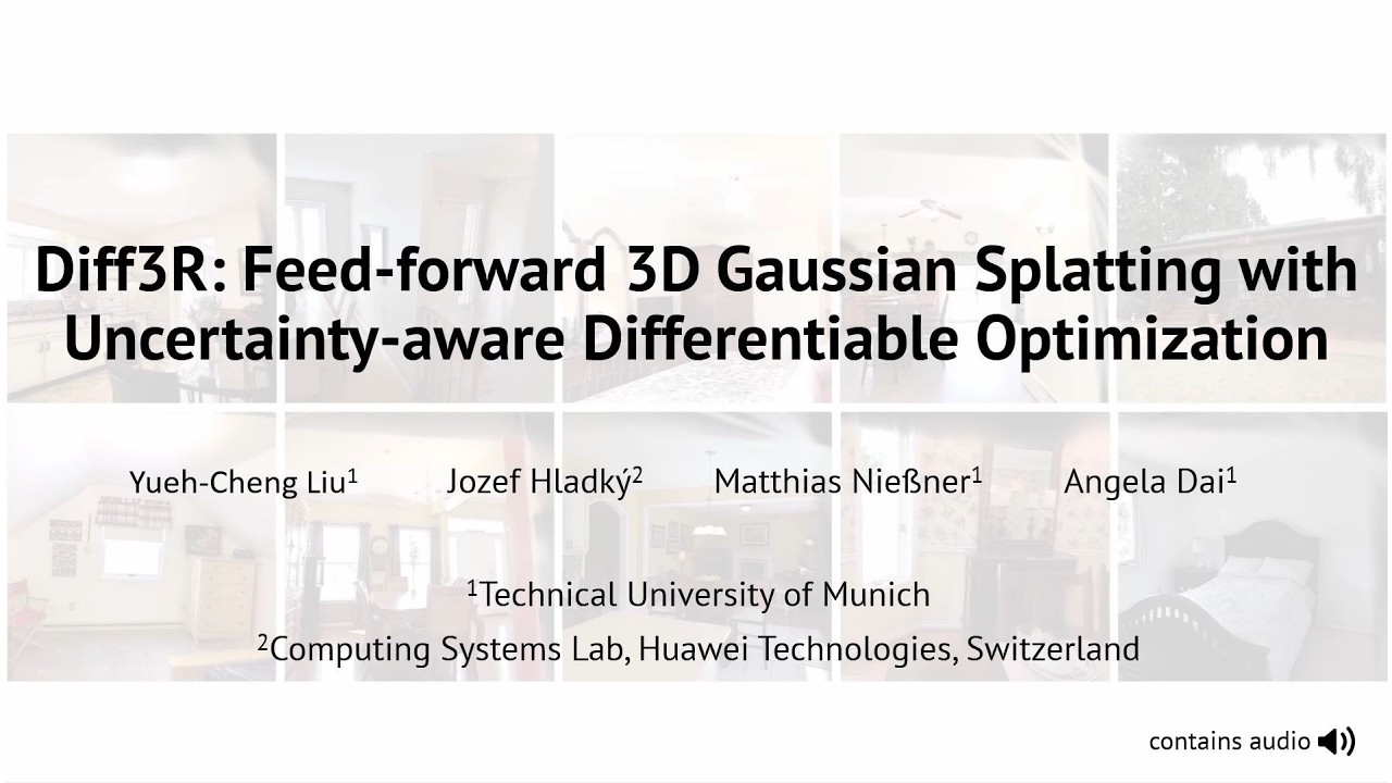Diff3R: Feed-forward 3D Gaussian Splatting with Uncertainty-aware Differentiable Optimization