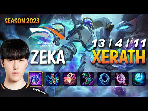 HLE Zeka XERATH vs TRISTANA Mid - Patch 13.16 KR Ranked