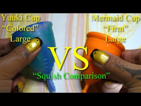 Yuuki Colored Cup vs Mermaid Cup Firm LARGE Menstrual Cups