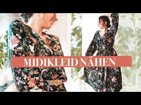 DIY Maxikleid / Midikleid mit Ballonärmel selber nähen ohne Schnittmuster - Stufenkleid mit Shirring
