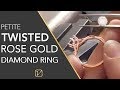 1ct ROSE GOLD ENGAGEMENT RING Petite Twist Rose Gold Diamond Ring