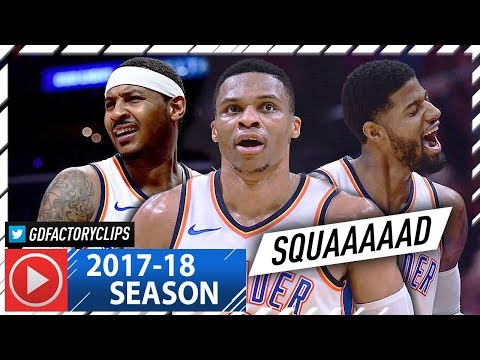 Russell Westbrook, Carmelo Anthony & Paul George BIG 3 Highlights vs Clippers (2018.01.04) - SQUAD!