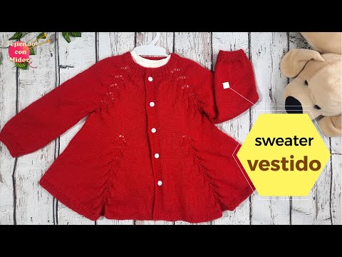 Sweater Dress, Size 3 to 4 years TWO NEEDLES