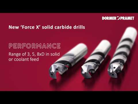 Dormer Force X carbide multi-application drills