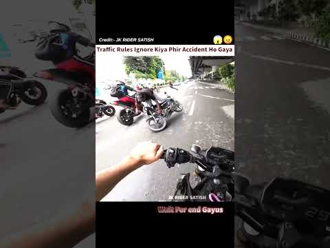 Traffic Rules Ignore Kiya accident ho gaya #shorts #viral #rider #bikeride #motovolgger #accident