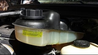 How to remove and replace a 2004 F250 Coolant Reservoir Tank in a 6.0L diesel