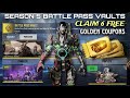 New Season 5 Leaks Season 5 Battle Pass Vaults Claim 6 Free Golden Coupons Working Codm Codes