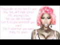 Nicki Minaj ft.Lil Wayne - High School (Lyric Video) Clean