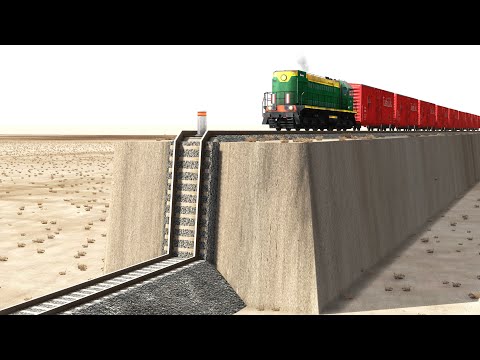 Train vs Unfinished Railway with Bollards – BeamNG.Drive