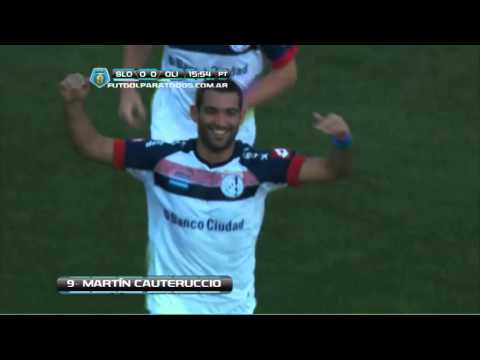 Gol de Cauteruccio. San Lorenzo 1 - Olimpo 0. Fecha 1. Torneo Inicial 2013. Fútbol Para Todos