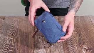 Практична сумка-чохол на пояс із металевим карабіном із текстилю Vintage 22226 синій