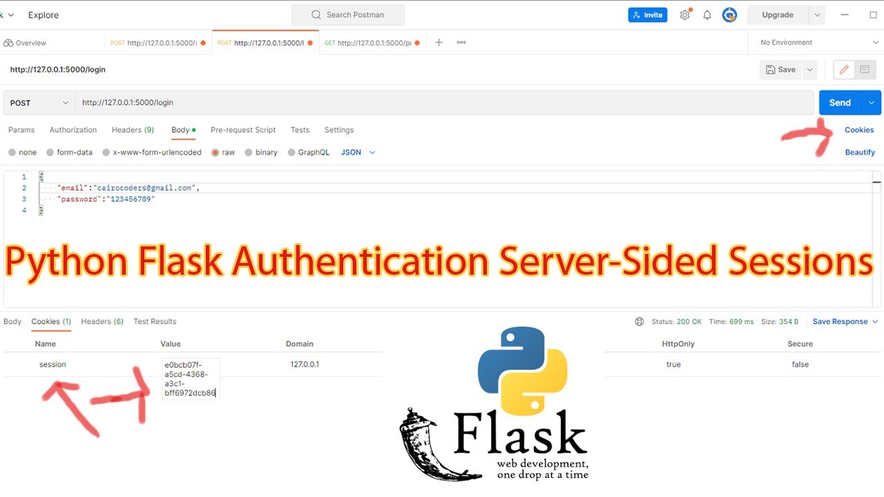 Python Flask Authentication Server-Sided Sessions