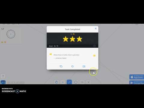 Euclidea 1.7 Inscribed Square Solution new Version  Solution 3 stars