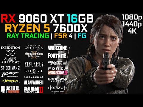 Se 9060 XT 16GB i tjugo spel - 1080p till 4K