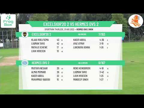 KNCB - Eerste Klasse - Round 18 - Excelsior'20 2 v Hermes DVS 2