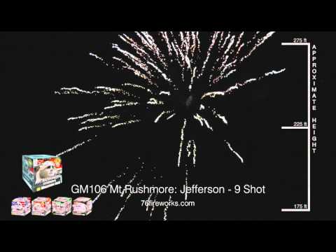 GM106 Mt Rushmore Fireworks - 500 Gram Cakes