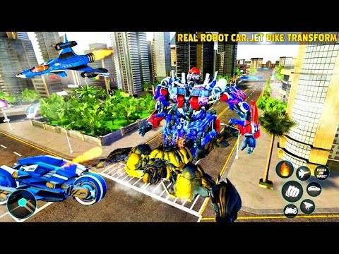 Optimus Prime Multiple Transformation Jet Robot Car Game 2021 - android Gameplay