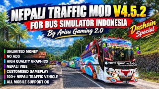 Download lagu Nepali Traffic Mod V4.5.2 By Arisu Gaming 2.0|🏔️🇳🇵|Bus Simulator Indonesia|Dashain Special|100 Skins mp3