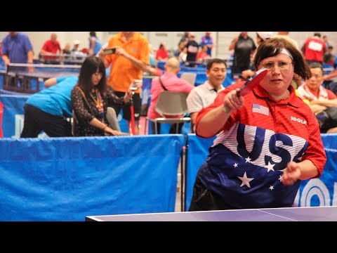 2018 World Veteran Championships Table Tennis - Singles Quarterfinals - Table 7
