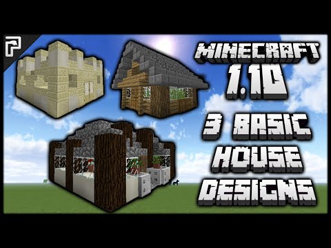 PythonGB - Minecraft 1.10 | 3 Basic Starter House Designs w/Tutorials! (How To Build) | PythonGB