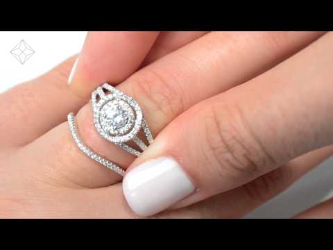 DN3239 - 1ct Diamond Bridal Ring Set - 2 Rings Set In White Gold