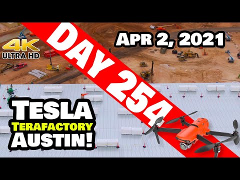Tesla Gigafactory Austin 4K  Day 254 - 4/2/21 - Terafactory Texas - GIGA TEXAS - TODAY'S PROGRESS!