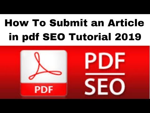 How To Submit an Article in pdf SEO Tutorial 2019