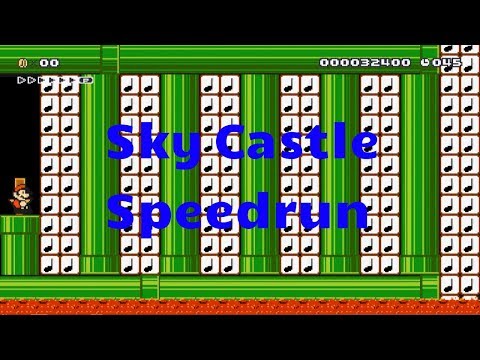 Super Mario Maker Sky Castle Speedrun (My own level. video showing how to beat this)