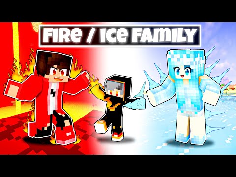 Adopted by a FIRE / ICE FAMILY in Minecraft! (Hindi)