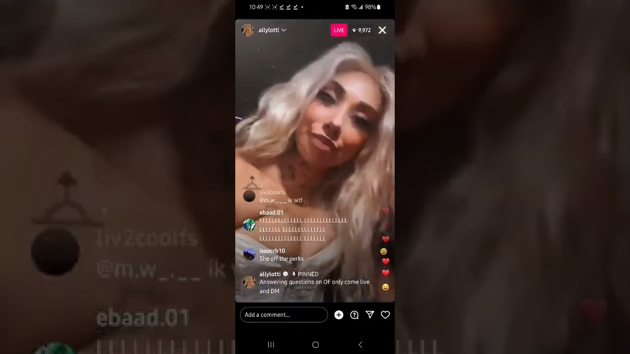 Ally Lotti's disrespectful Instagram Live to Juice's fans