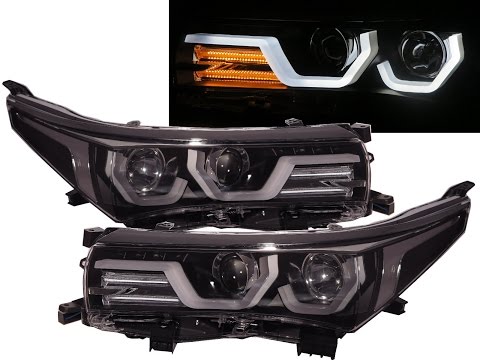 COROLLA E170 MK11 2014-present 4D 3D Angel-Eye LED Headlight Headlamp Black for TOYOTA