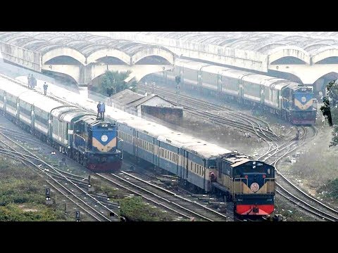 Rare View Meter Gauge & Broad Gauge Train Departing in Parallel line at Kamalapur Station, Dhaka.