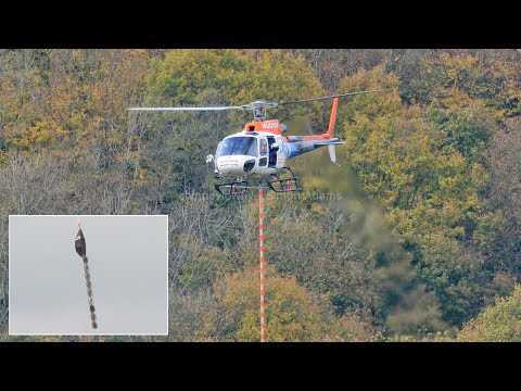 Aerial Saw Demonstration - Helicopter tree sawing in the UK